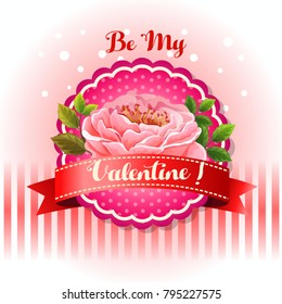 be my valentine card beautiful flower