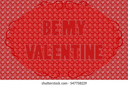 Be my Valentine card. Hearts. Pattern.