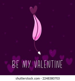 Be my Valentine card with love pen for lovely quote. Valentines Day