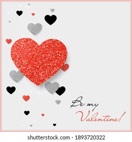 Be my valentine card. Sant Valentine's Day banner