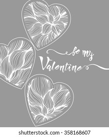 Be my valentine card. Template Vector.