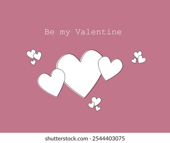 Be My Valentine Card with White Hearts