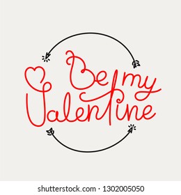 Sei mein Valentinkonzept. Vektorbanner mit linearen Elementen