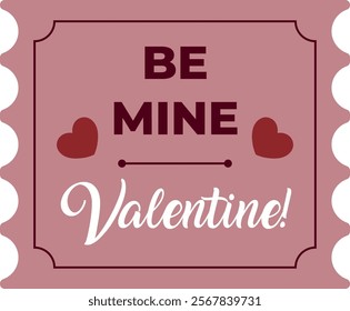 Be My Valentine Coupon Vector Illustration