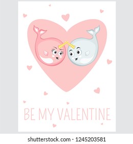 Be my valentine event card in cartoon style