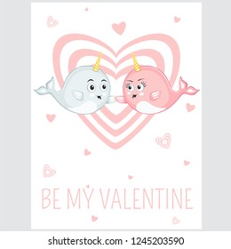 Be my valentine event card in cartoon style