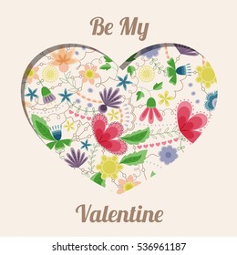 Be my valentine floral card