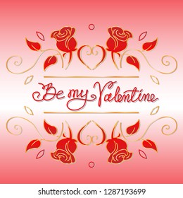 Be my Valentine hand drawn vector illustration