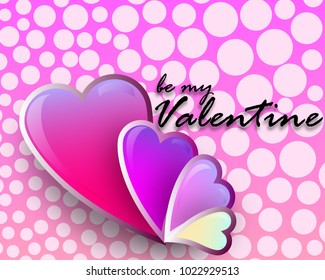 Be my valentine heart with dot pattern