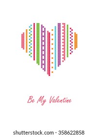 Be My Valentine. Heart. Greeting card. Vector illustration.