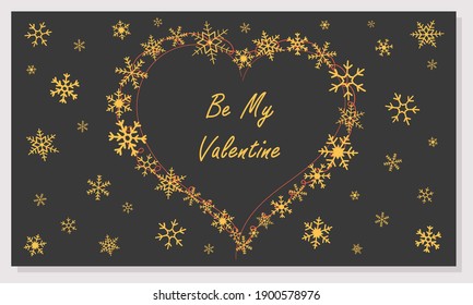 Be My Valentine horizontal banner, card, flyer. Vector illustration. Saint Valentine's Day brochure design, greeting card, invitation