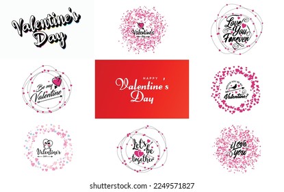 Be My Valentine lettering with a heart design. suitable for use in Valentine's Day cards and invitations