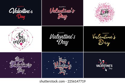 Be My Valentine lettering with a heart design. suitable for use in Valentine's Day cards and invitations