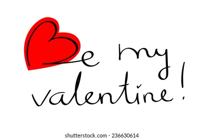 Be My Valentine Love Heart Stock Vector (Royalty Free) 236630614 ...