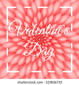 Be my Valentine - Lovely Greeting Card with red chrysanthemum in the background.