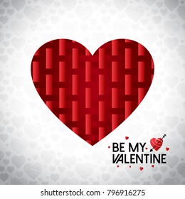 Be my Valentine' with pattern background