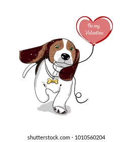 Be my Valentine!  Postcard with cute dog