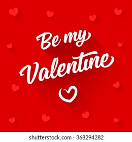 Be my Valentine - RED greeting card with hearts