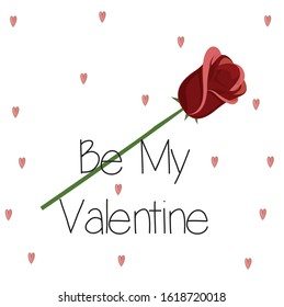 Be My Valentine with a Red Rose