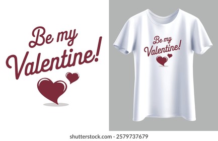 Be My Valentine Romantic Typography T-Shirt Design