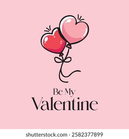 Be My Valentine Social Media Post. Valentine Greeting Banner Design. Valentine's Day Poster and Greeting Card