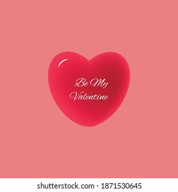 Be my Valentine title in red heart