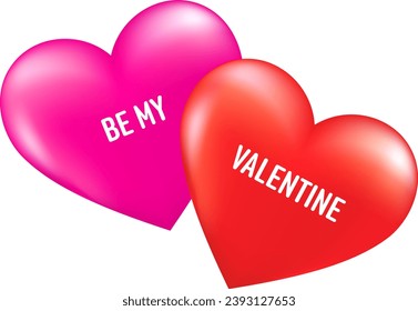 Be my valentine with two hearts. Happy valentine's day.