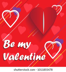 Be my Valentine. Valentine's Day banner. Greeting card. Vector illustration