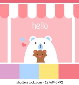 Be my Valentine. Valentine's day banner, background, flyer, placard with cute animals. Holiday poster for scrapbooking. Vector template card for greeting, decoration, congratulation, invitation