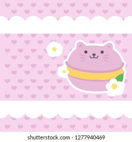 Be my Valentine. Valentine's day banner, background, flyer, placard with cute animals. Holiday poster for scrapbooking. Vector template card for greeting, decoration, congratulation, invitation