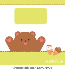 Be my Valentine. Valentine's day banner, background, flyer, placard with cute animals. Holiday poster for scrapbooking. Vector template card for greeting, decoration, congratulation, invitation