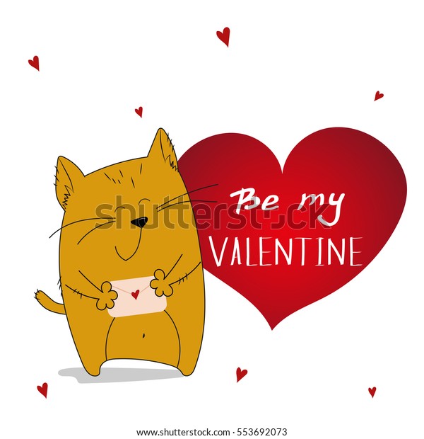 Be My Valentine Valentines Day Cat Stock Vector (royalty Free 