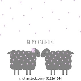 Be my Valentine. Vector valentine card. Cute hand drawn illustration.