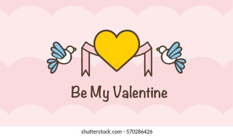 Be My Valentine is a vector greeting card template for 14 february present.