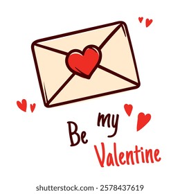 Be my Valentine. Vector illustration for Valentine's Day. Heart dialog boxes. Editable elements on a white background for a postcard, poster, banner ...