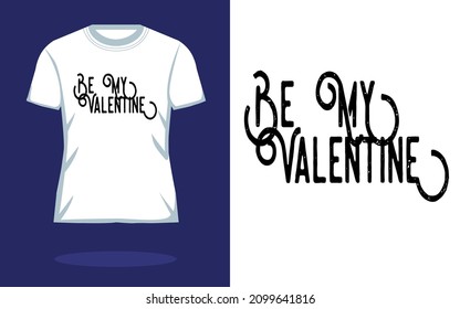 Be My Valentine ~~ Vector typography. Handwriting romantic lettering