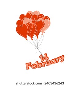 be my valentive, happy valentine's day, lovers phrase vector illustration with balloons