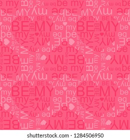 Be My vector seamless pattern. Flying hearts and spirit of love ornament for fabric, web page background, wallpaper, wrapping paper etc. In EPS