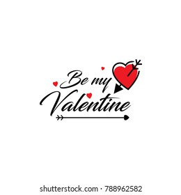 Be my velentine vector typographic