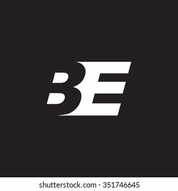 BE negative space letter logo black background