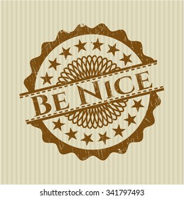Be Nice rubber grunge texture stamp