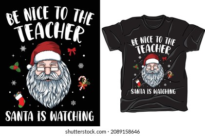 Sé Agradable Con El Profesor Santa Viendo Regalos De Pajama De Navidad Para El Profesor