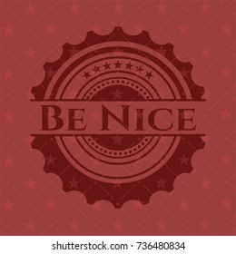 Be Nice vintage red emblem