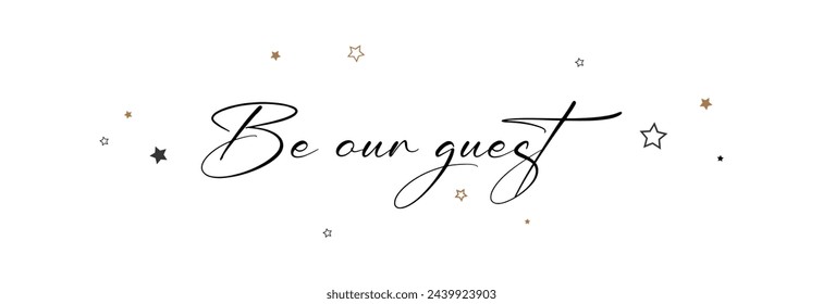 BE OUR GUEST card on white background svg