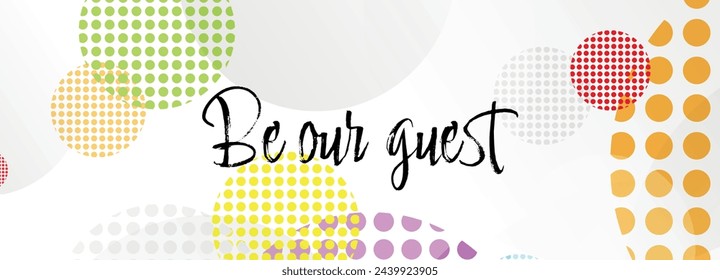 BE OUR GUEST card on white background svg