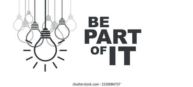 Be part of it text on white background