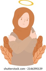 Be Patient Cobcept For Ramadan. Flat Design Illustration Of Muslim People