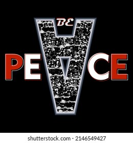 be peace tee typography graphic design for print t shirt,vector illustration art