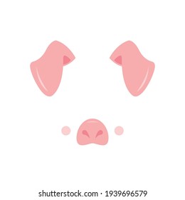 Be a pig at the party. Mask. Vector illustration isolated on white background.