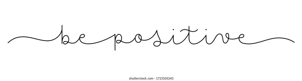Banner de caligrafía en monolina vector negro POSITIVA con swaps